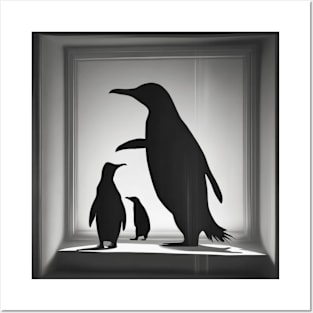 Penguins Shadow Silhouette Anime Style Collection No. 66 Posters and Art